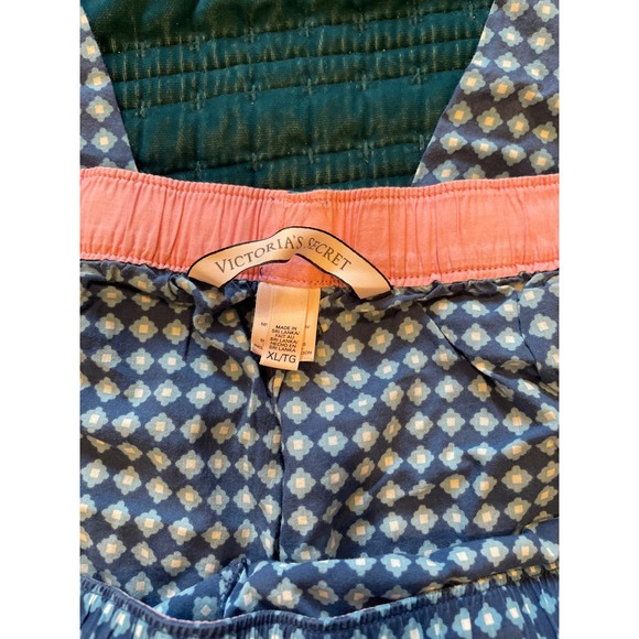 Victoria's Secret Pajama Pants Women's XL TG Blue Diamond Print Sleep Lounge - Picture 2 of 3